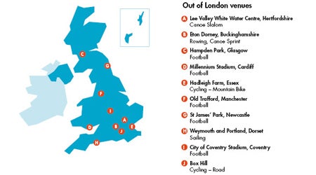 Outside London venue map