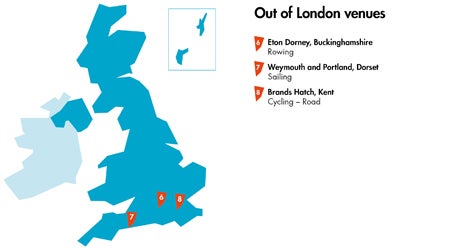 Out of London venues during the Paralympic Games
