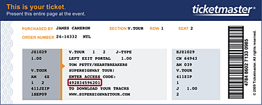 ticket ticketmaster code sample printed confirmation print purchase demo email tour tm petty tom digit access find