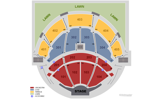 Pnc Bank Arts Center Lawn Seating Chart