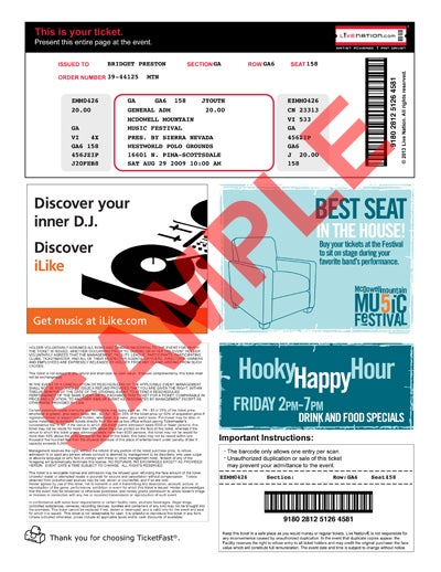 Sample Print-at-Home Ticket
