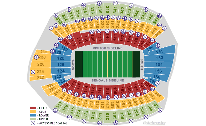 Cincinnati Paul Brown Stadium Seating Chart
