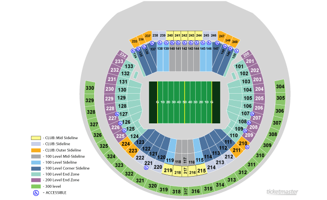 Seating Chart: Oakland Raiders