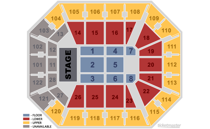 Mohegan Sun Arena Floor Seating Chart