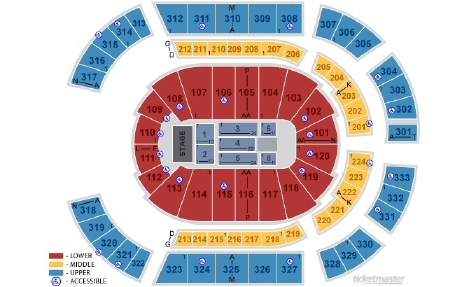 arena bridgestone seating chart stage center nashville tn concert floor buffettnews