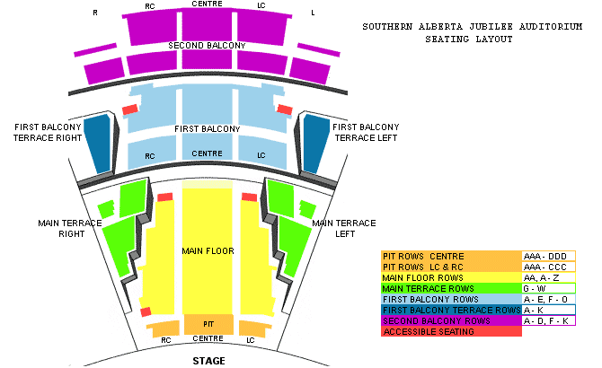 Jubilee Theatre Seating Chart