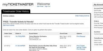 How To Gift Tickets Go Order History In My Ticketmaster