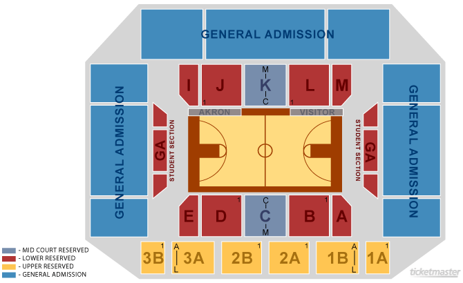 James A Rhodes Arena Seating Chart