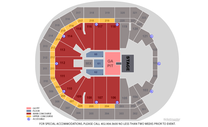 Pinnacle Bank Arena Concert Seating Chart