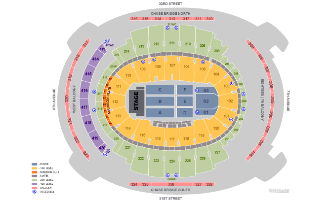 Square Garden Concert Seating Chart