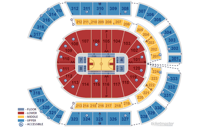 Bridgestone Arena Seating Chart Basketball