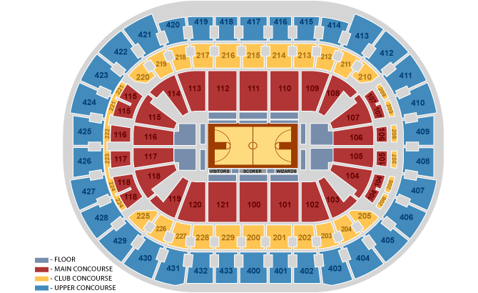 Washington Wizards Seating Chart With Rows