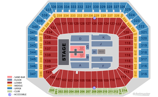 Layout of ford field