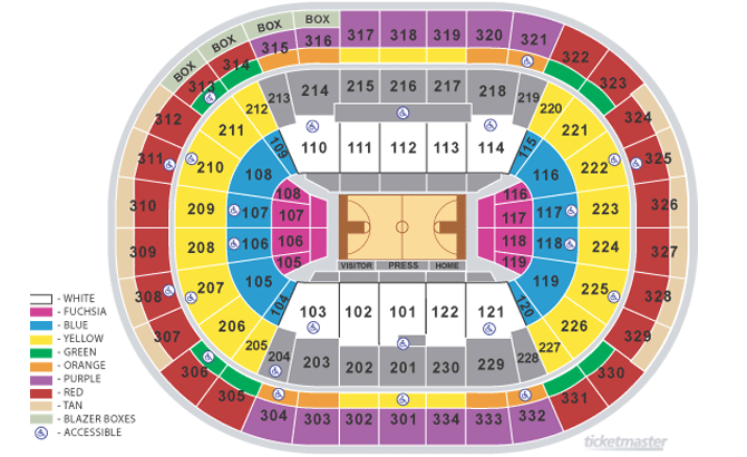 Moda Center Seating Chart For Trailblazers Games Moda Center Center ...